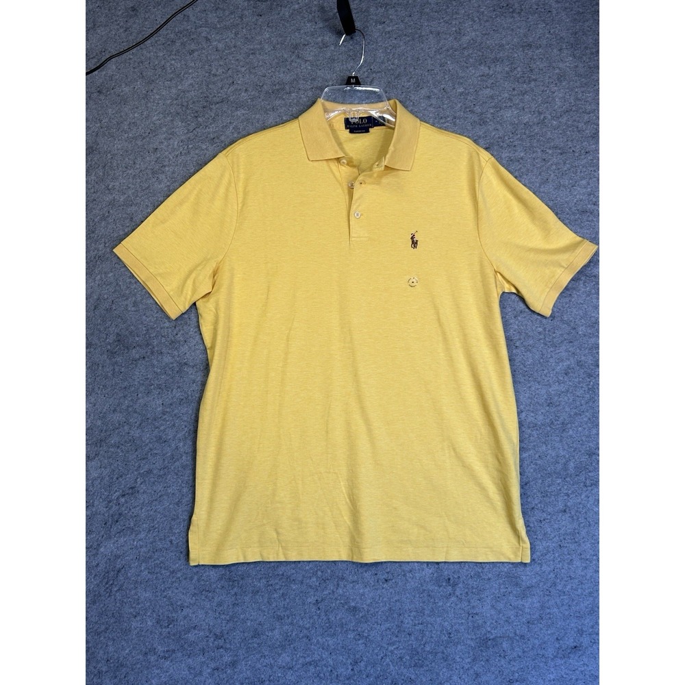 Polo Ralph Lauren Men's Yellow Classic Fit Cotton Jersey Stretch Polo Shirt M